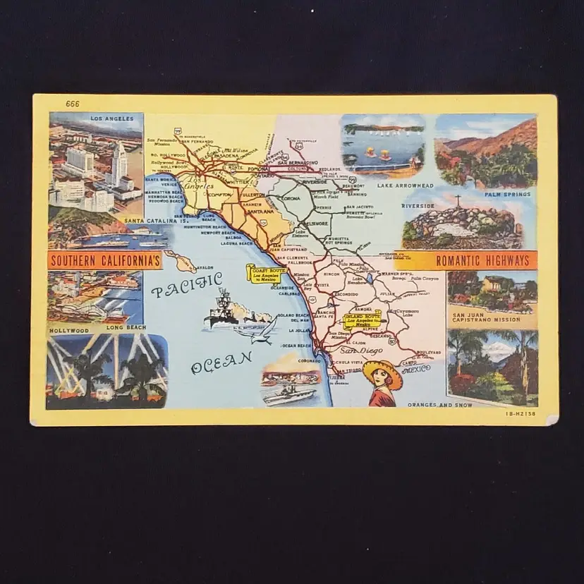 Picture Postcard Southern California Highways unused Vintage