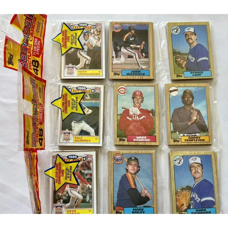1987 Topps Baseball Card Rack Packs OZZIE SMITH TONY LARUSSA 3 Packs