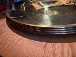 Set of 4 Brass Finish Charger Plates 12” Diameter