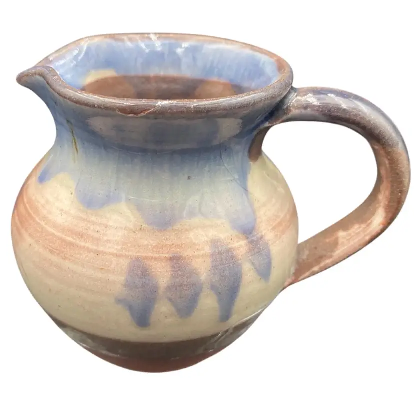 Vintage Wattisfield Ware (England) Cream Pitcher, Red Clay Slip Glaze, Handmade
