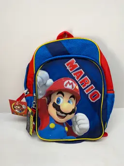 Super Mario Bros "Here We Go" Kids School Backpack With Padded Laptop Sleeve