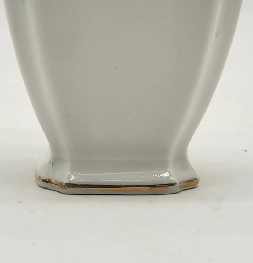 Antique Nipon Hand Painted Porcelain Sugar Trinket Urn Lid Gold Trim Roses