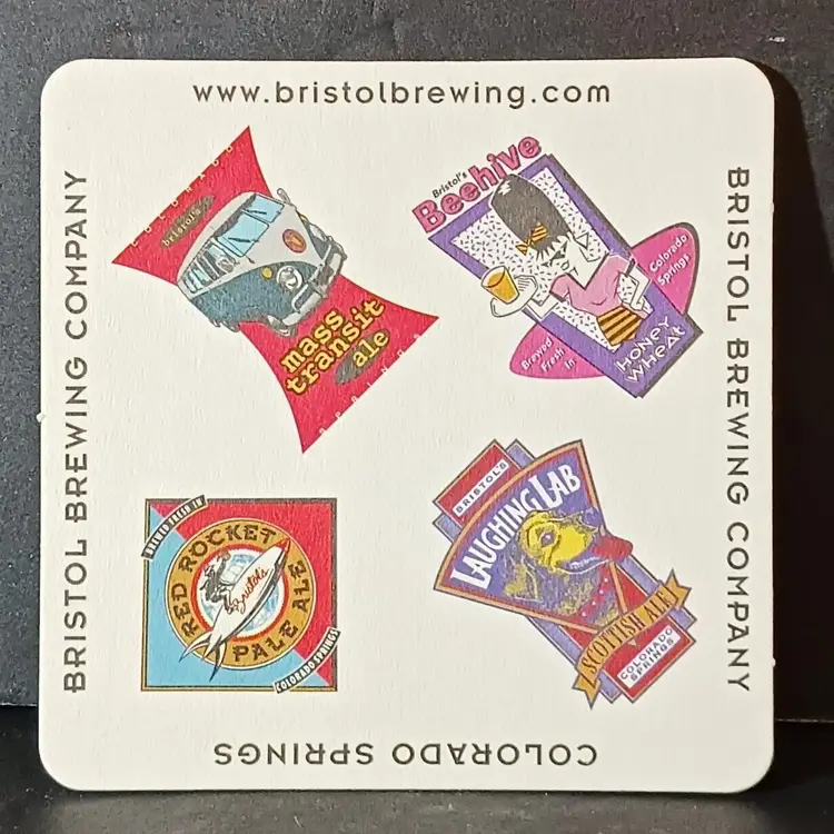 BRISTOL BREWING COMPANY BEER ALE COASTER MAT Colorado Springs COLORADO