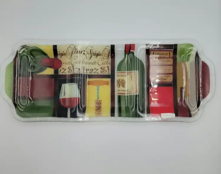Peggy Karr Fused Glass Vino Wine 3 Section Serving Tray
