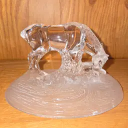 Cristal d'Arques Mare and Foal French Crystal Frosted Base