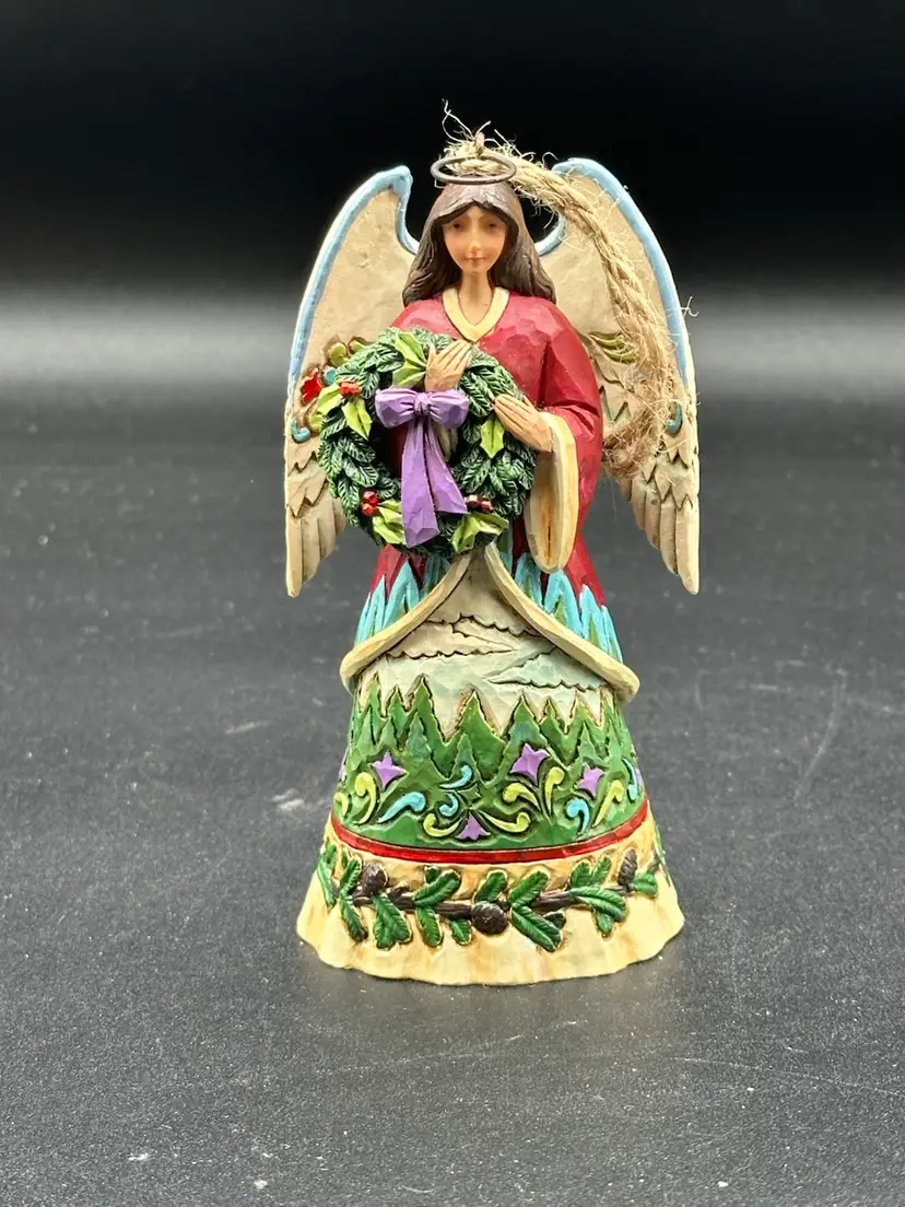 2015 Enesco Jim Shore ANGEL WITH WREATH Ornament #4049798