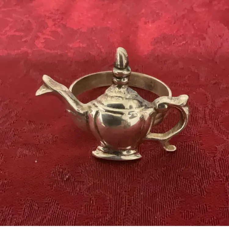 Set Of Silver Teapot Napkin Rings