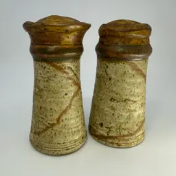 Pottery Salt & Pepper Shakers 5”