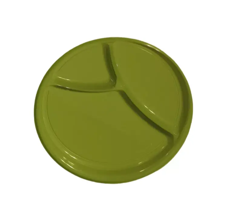 PackerWare Green Divided Plastic Plates Set 6 Picnic BBQ Beach Camping USA made