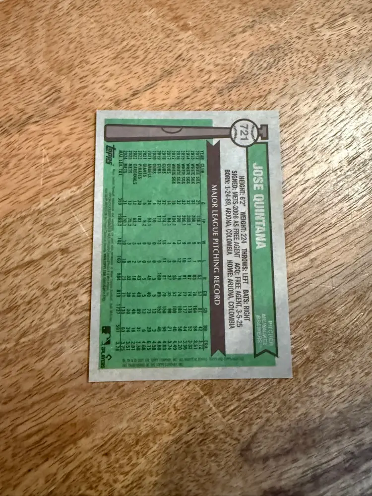 Jose Quintana - Chrome Black Border /76 - Milwaukee Brewers