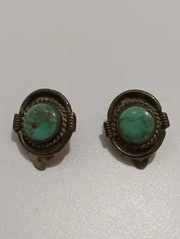 Vintage Turquoise Sterling Silver Earrings