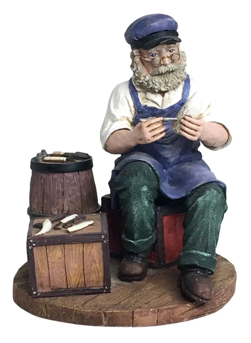 Old Salts Figure Making Scrimshaw 1999 Beachcombers Intl. Nautical 6 1/2"