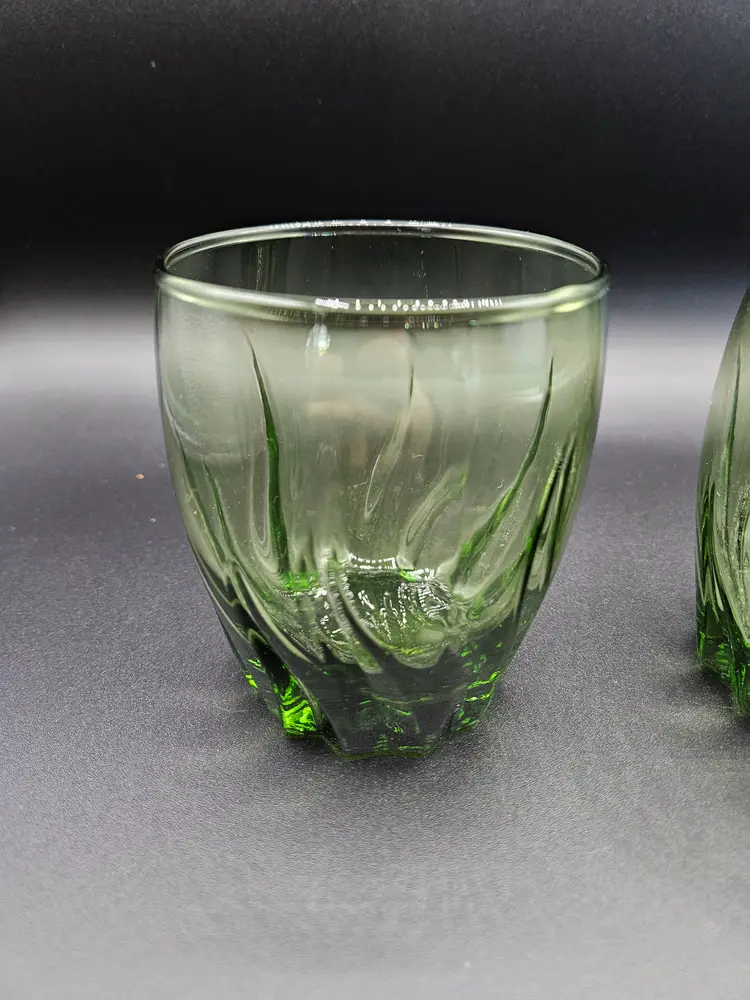 Set of 2 Central Park Ivy Green by Anchor Hocking double old fashioned glasses