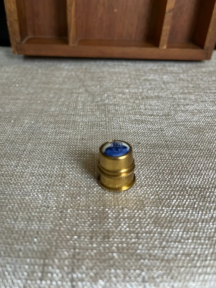 Brass w/ Enamel-Windmill-Made in Holland Thimble