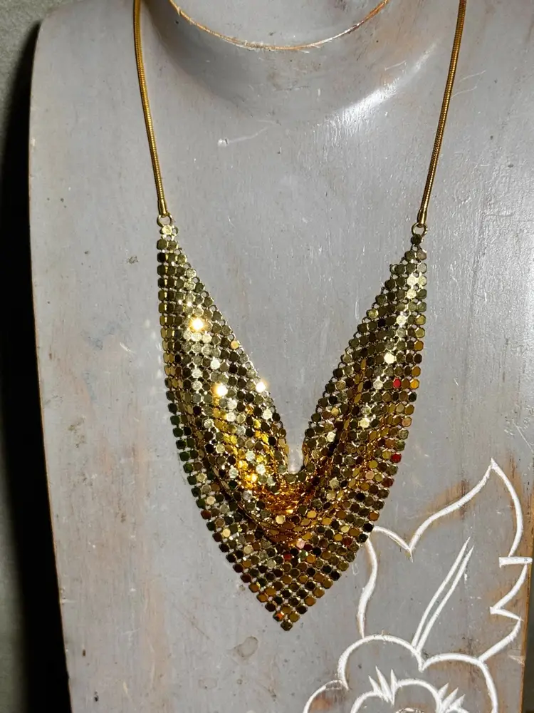Vintage Chainmail Mesh Necklace 16”
