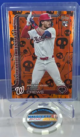 Dylan Crews 2025 Topps Update Rookie Debut Skeleton Foil Insert 23/50 No.US223 Washington Nationals