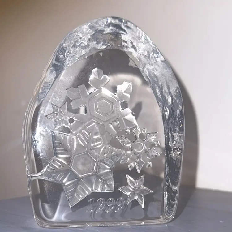 1999 Cristal d'Arques Lead Crystal Snowflake Paperweight