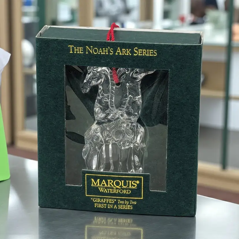 Marquis Waterford Crystal "Giraffes" Two by Two Ornament