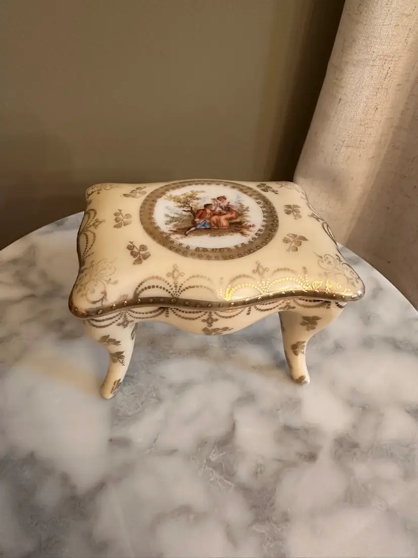 Austria | Antique Victoria Ware Porcelain Trinket Box