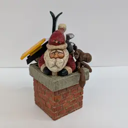 Big Sky Carvers Santa Clausits Trinket Box Chimney Santa Carved Christmas Figure