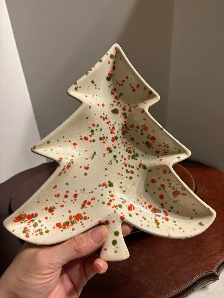 Ceramic Speckled Tree Trinket Dish