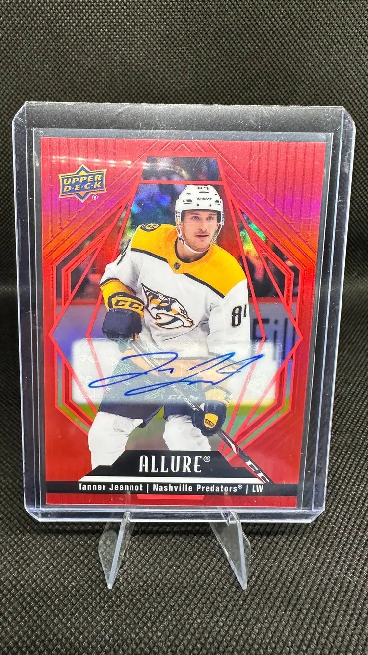 2022-23 Upper Deck Allure Tanner Jeannot Nashville Predators #91 Red Rainbow Auto