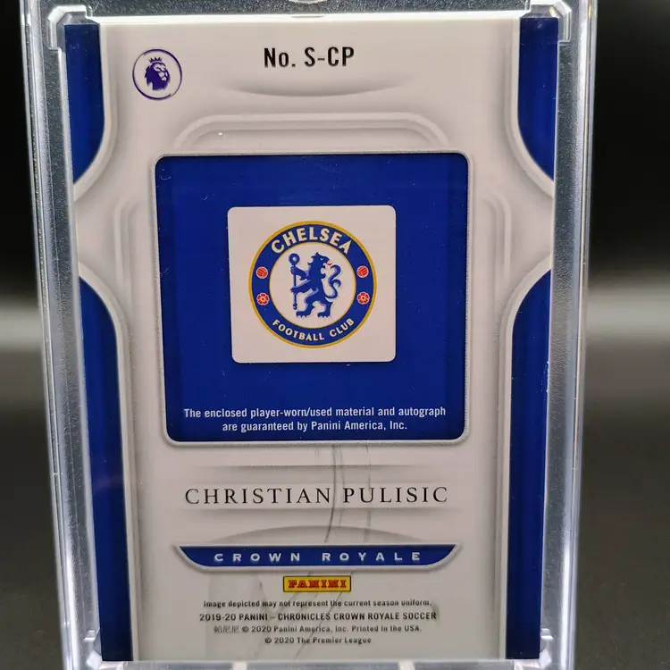 Christian Pulisic 2019-20 Crown Royale Chelsea FC /65 #S-CP Patch Auto