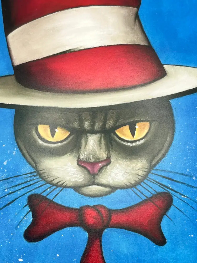 Mad Cat In The Hat Art Print Signed By Kevin Eslinger