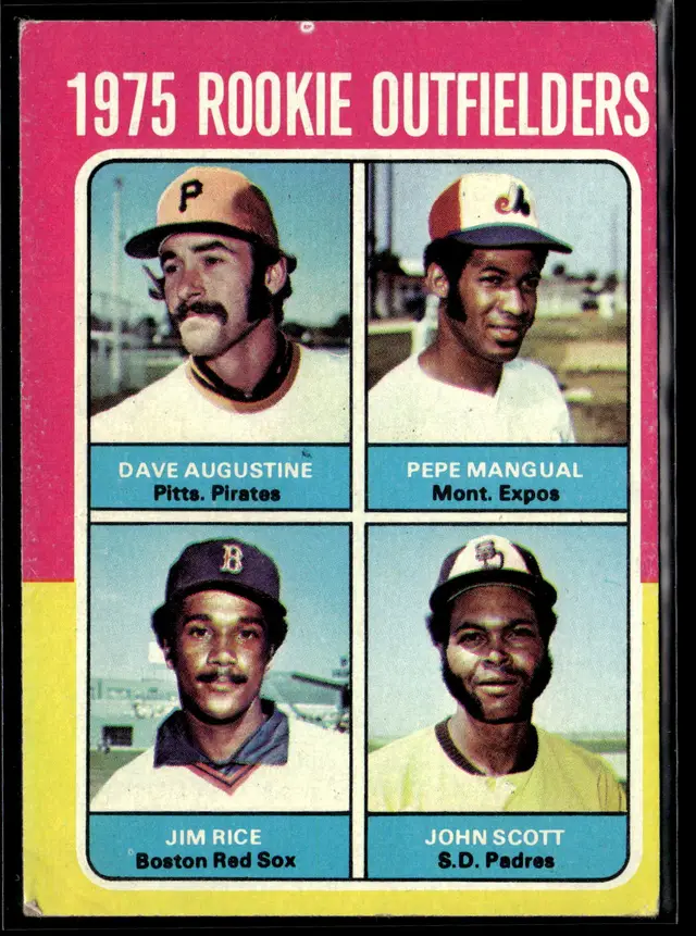 #85 Dave Augustine / Pepe Mangual / Jim Rice RC 1975 Topps #616 *LIVE AUCTION*