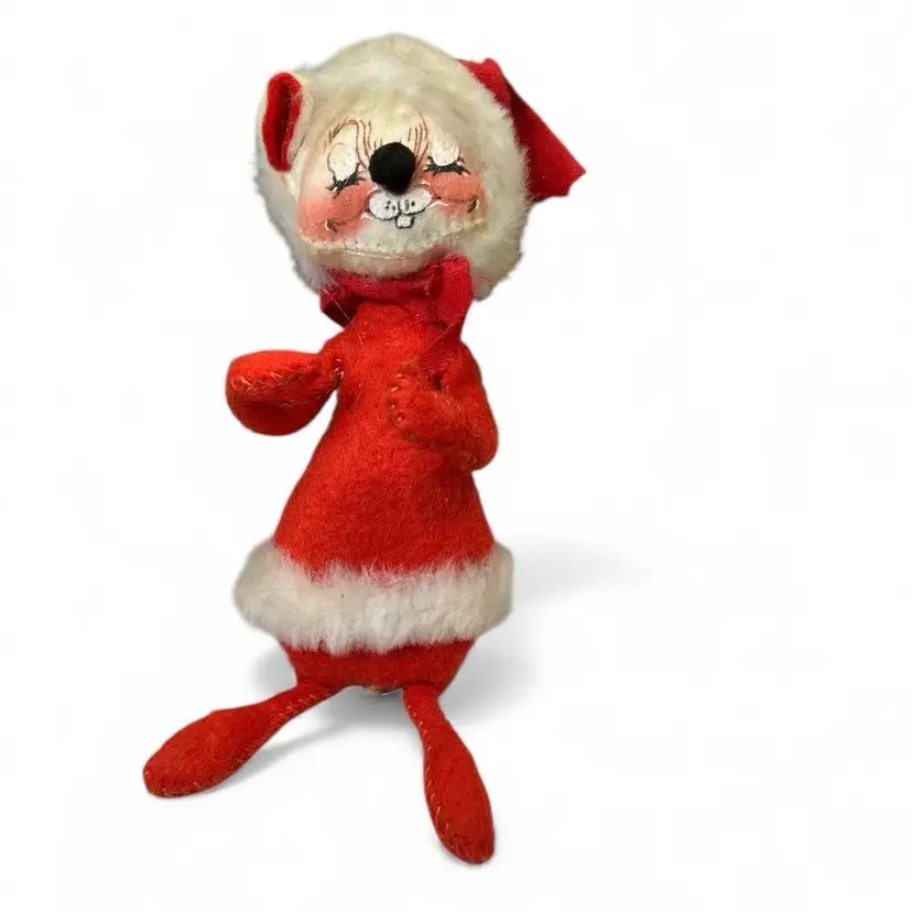 Vintage Annalee Doll Christmas Mouse Hat