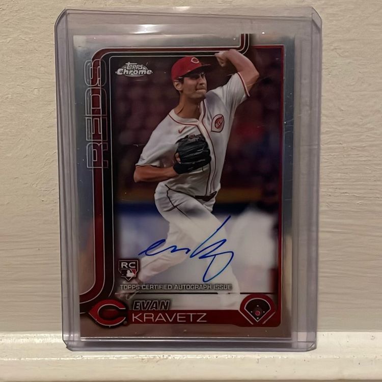 2025 Topps Chrome Evan Kravetz RC Auto Cincinnati Reds