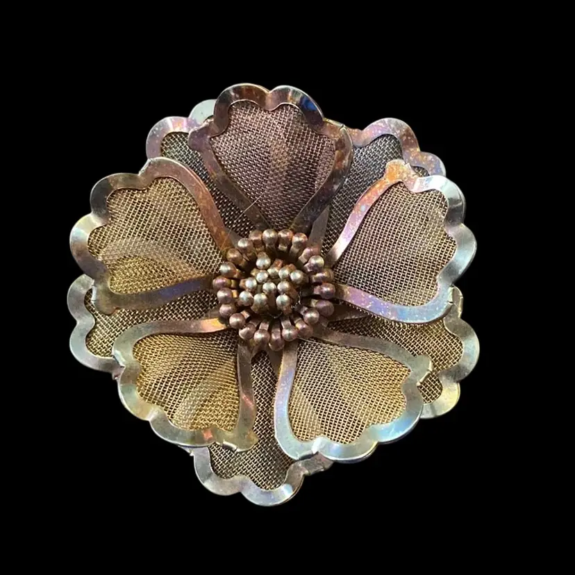 Metal Flower Brooch 2 1/2β