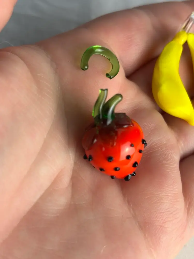 2 Glass Repair Fruit Pendants 1”