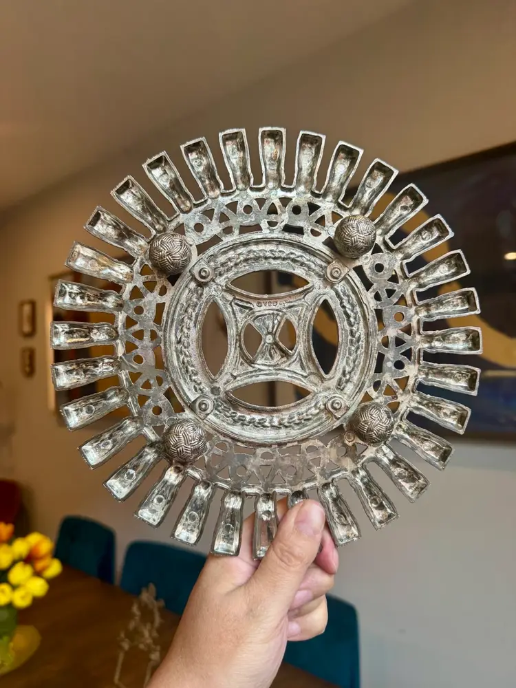 6” Godinger Silver Plate Trivet. Magic Carpet Hollywood Regency Design Vintage Mid Century MCM