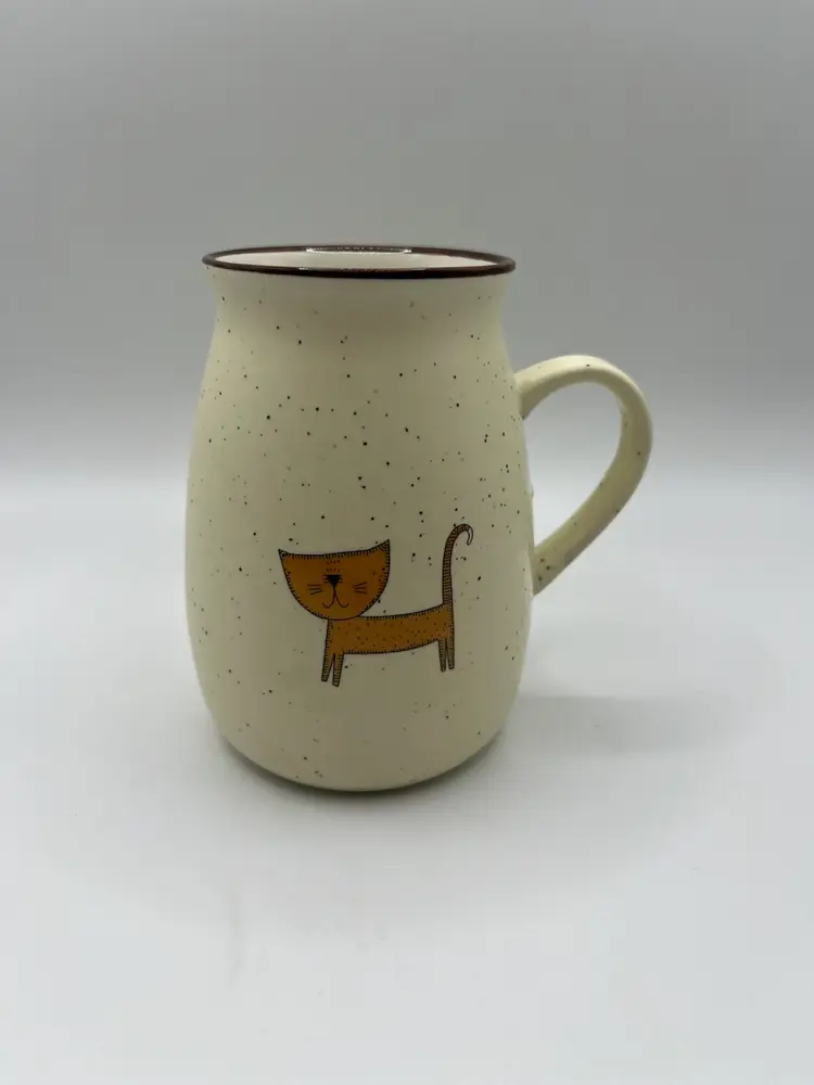 Creative Cat Ceramic Mug Speckled Orange Kitty Kitten