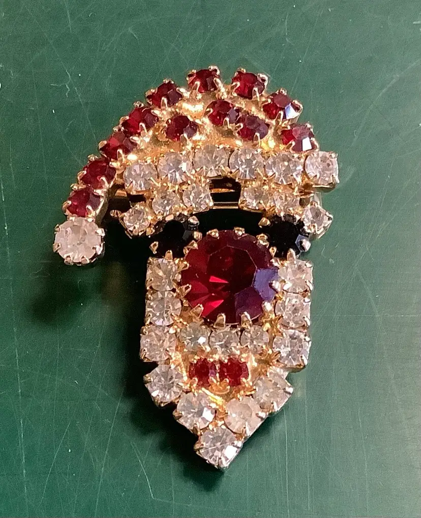 Rhinestone Santa Pin