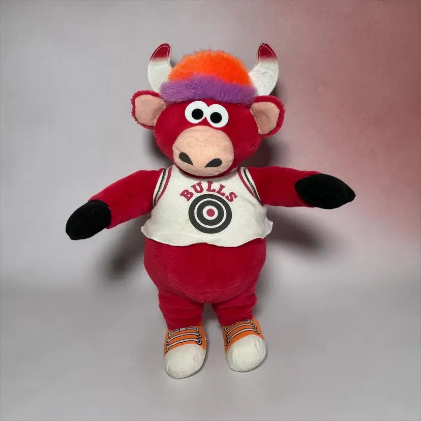 VTG Chicago Bulls 1990s BENNY THE BULL Plush NBA Stuffed Mascot (ACE 15")