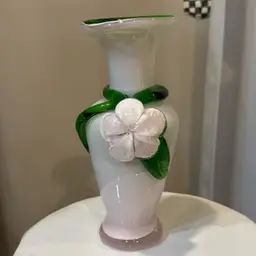 Pink Vase With Applied Flower