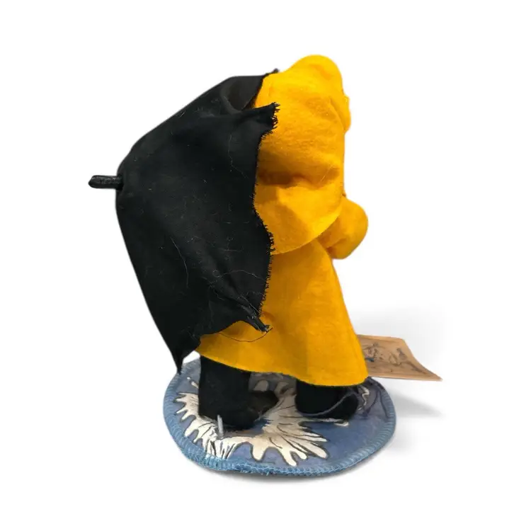 Vintage Felt And Plush Boy In Yellow Raincoat Annalee Figurine