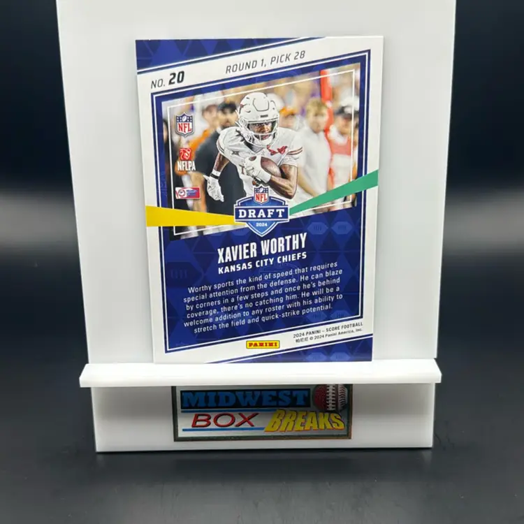 Xavier Worthy Rc 2024 Score Kansas City Chiefs MBBCRD