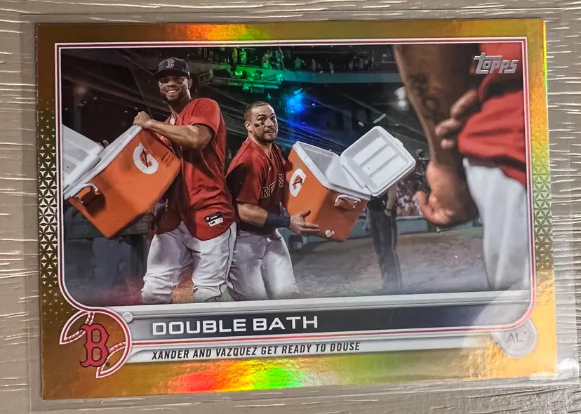 Double Bath Gold Foil Boston Red Sox