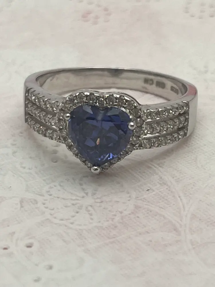 Bella Luce Tanzanite Heart Ring Size 10.5 Sterling Silver Simulated Diamond JTV