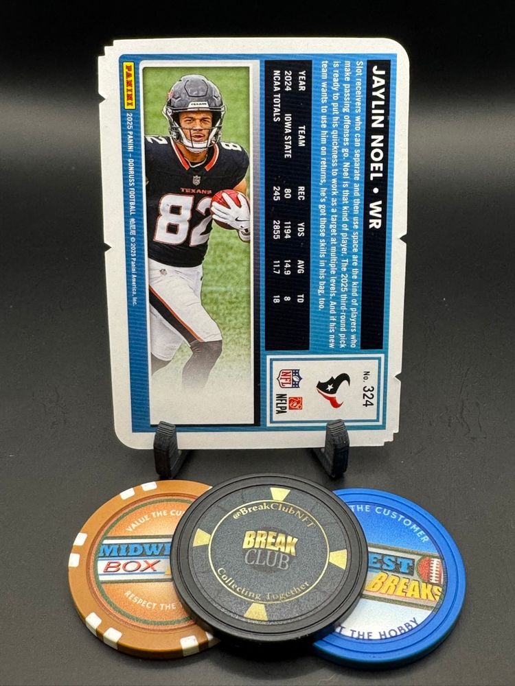 Jaylin Noel 90/99 Rated Rookie Press Proof Holo Die Cut 2025 Donruss Houston Texans