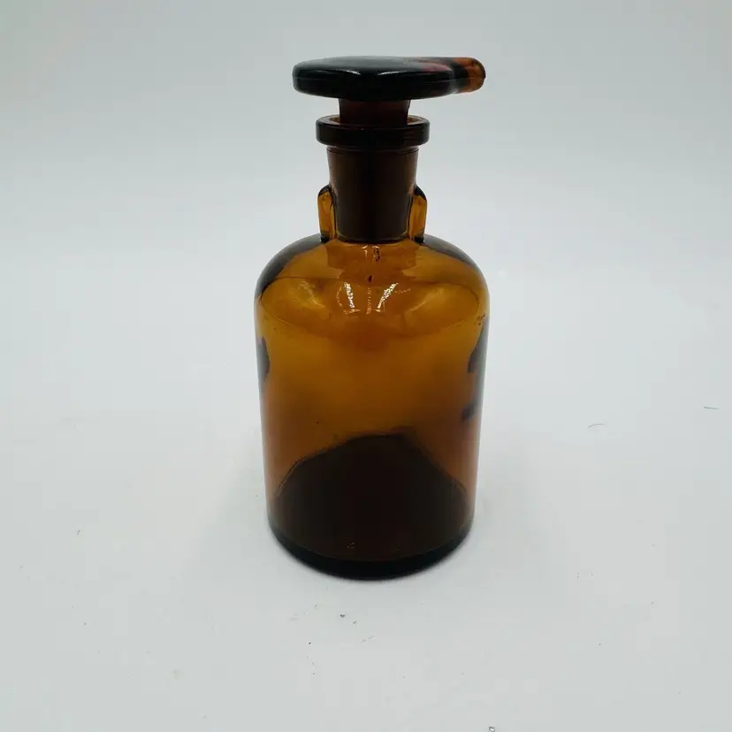 TCW Co Brown Pharmacy Bottle Amber Glass 1960 Rare Vintage