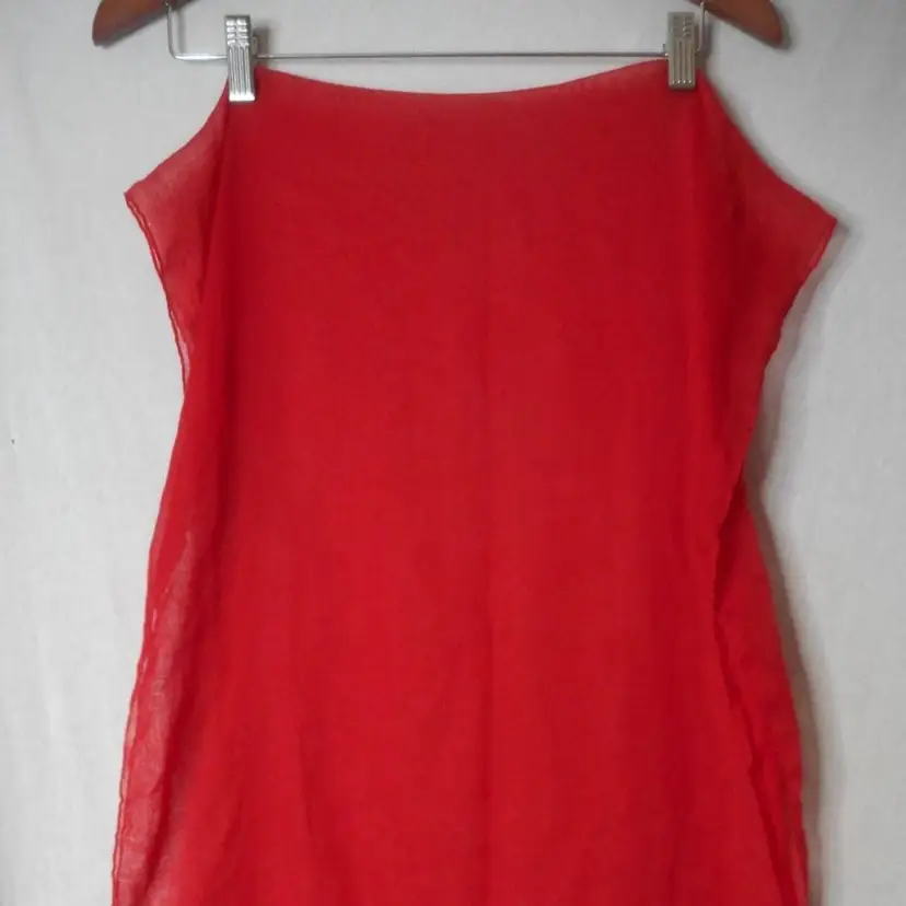 Red Sheer Infinity rectangle scarf