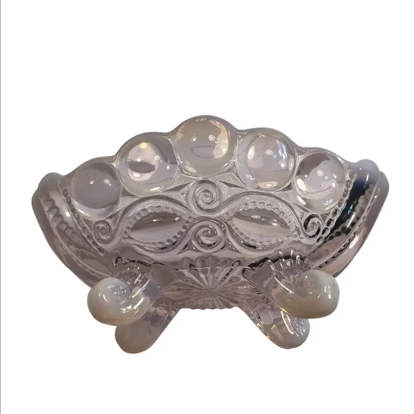Mosser Eye Winker Pink Opalescent Jam Candy Nut Jewelry Caddie Dish New