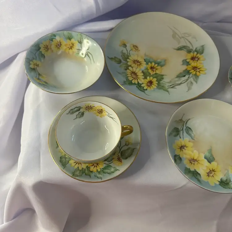 #601 German Weidner Porcelain Lunch/Dinner Service for One.