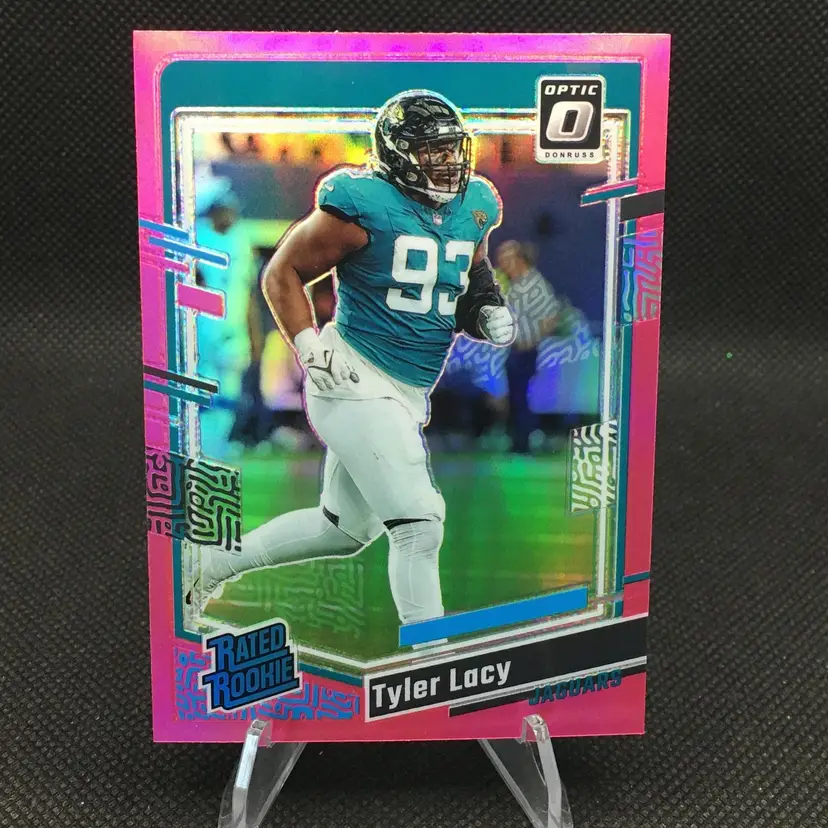 Tyler Lacy 2023 Panini Donruss Optic Rated Rookie Optic Pink Prizm #253 - Jacksonville Jaguars