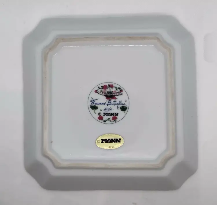 Porcelain Trinket/Candy/Keepsake 6” Plate By Eda MANN Thousand Butterflies