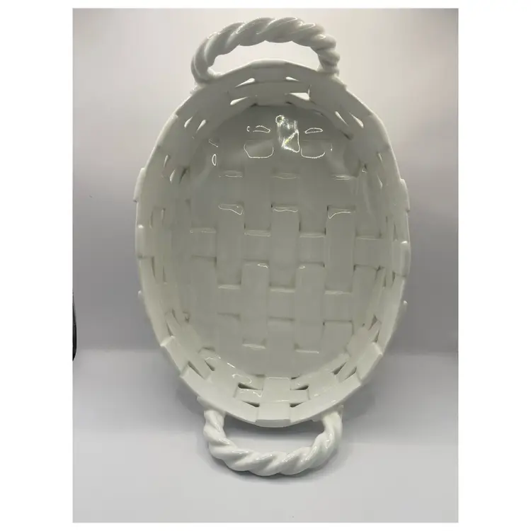 Vintage Basket Weave Bread/Fruit/Display Basket, Italy, Original Label